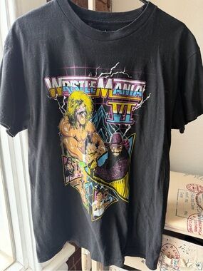 WrestleMania VII Black Graphic Tee